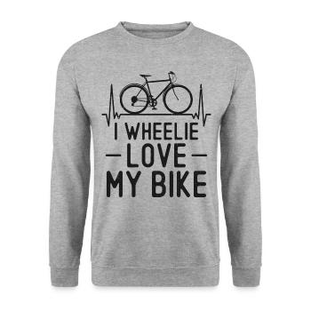 Drôle de vélo de route à vélo Pun - Sweat-shirt Unisexe - gris chiné - Devant - Alina (178cm) & Michal (187cm)