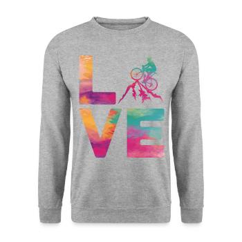 Drôle de vélo de route à vélo - Sweat-shirt Unisexe - gris chiné - Devant - Alina (178cm) & Michal (187cm)