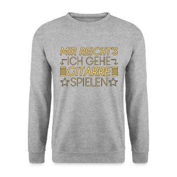 Gitarre Spruch - Unisex Pullover - Weißgrau meliert - Vorne - Alina (178cm) & Michal (187cm)