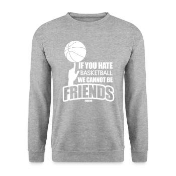 Basketball Team Basketball Players Basketball - Unisex Sweatshirt - salt & pepper - Front - Alina (178cm) & Michal (187cm)