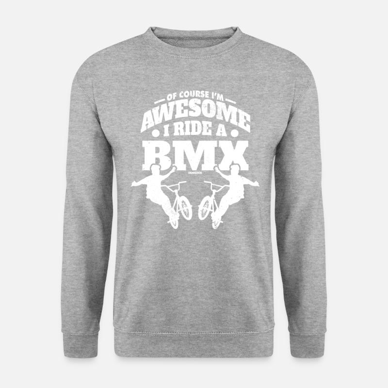 BMX Fahrrad Halfpipe cool Geschenk - Unisex Pullover - Weißgrau meliert