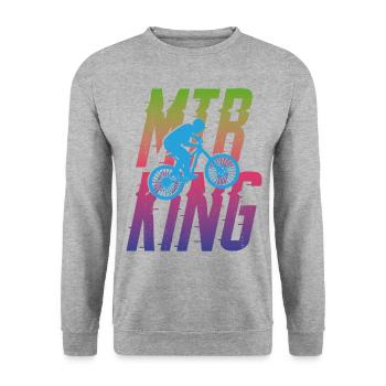 Enduro MTB Mountain Bike Riding - Unisex Sweatshirt - salt & pepper - Front - Alina (178cm) & Michal (187cm)