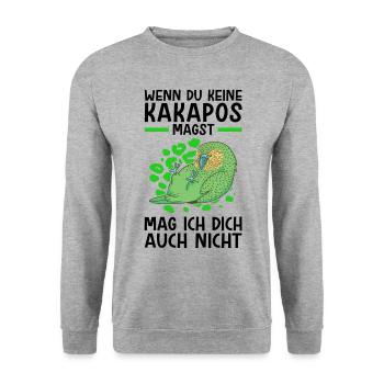 Kakapo nicht mögen flugunfähiger Papagei - Unisex Pullover - Weißgrau meliert - Vorne - Alina (178cm) & Michal (187cm)