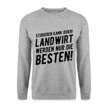 Landwirt Lustiger Spruch Geschenkidee - Unisex Pullover - Weißgrau meliert - Vorne - Alina (178cm) & Michal (187cm)