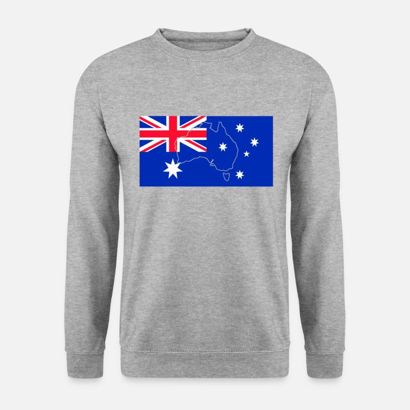 Australien Flagge - Unisex Pullover - Weißgrau meliert