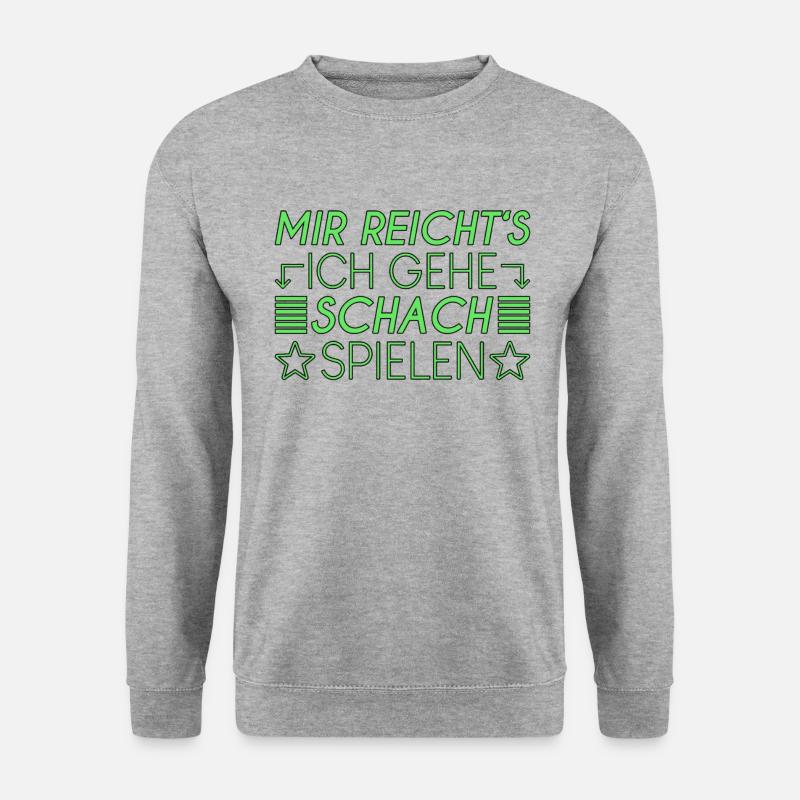 Schach Spruch - Unisex Pullover - Weißgrau meliert