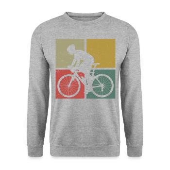 Funny Road Bike Riding Cycling - Unisex Pullover - Weißgrau meliert - Vorne - Alina (178cm) & Michal (187cm)