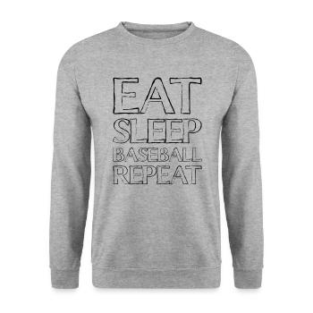 Manger du baseball du sommeil - Sweat-shirt Unisexe - gris chiné - Devant - Alina (178cm) & Michal (187cm)