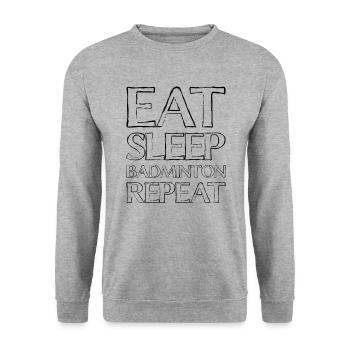 Eating Sleep Badminton - Unisex Sweatshirt - salt & pepper - Front - Alina (178cm) & Michal (187cm)