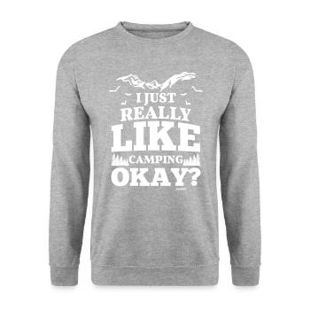 Camping Outdoor Camping Motto - Unisex Sweatshirt - salt & pepper - Front - Alina (178cm) & Michal (187cm)