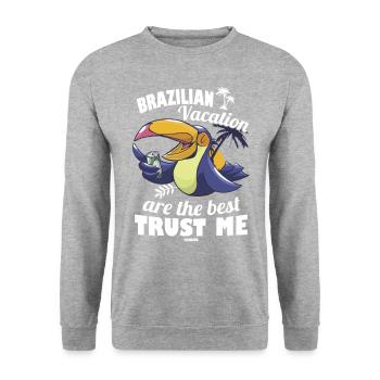 Brasilien Rio de Janeiro Südamerika Geschenk - Unisex Pullover - Weißgrau meliert - Vorne - Alina (178cm) & Michal (187cm)