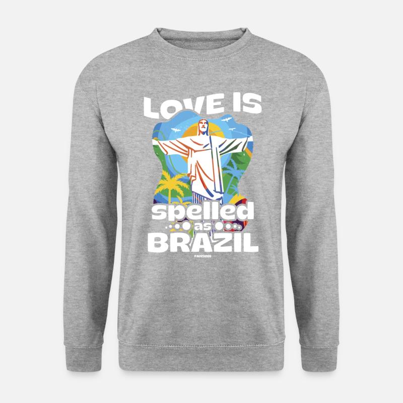 Brasilien - Unisex Pullover - Weißgrau meliert