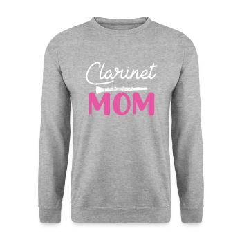 clarinet mom, clarinet - Unisex Pullover - Weißgrau meliert - Vorne - Alina (178cm) & Michal (187cm)