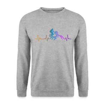 Enduro MTB Mountain Bike Riding - Unisex Sweatshirt - salt & pepper - Front - Alina (178cm) & Michal (187cm)