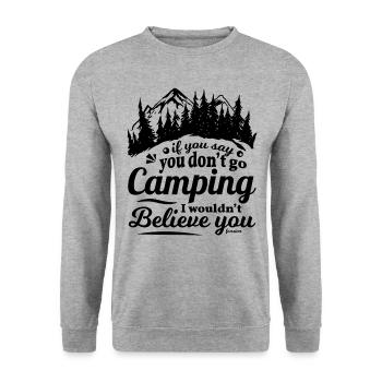 Camping - Unisex Pullover - Weißgrau meliert - Vorne - Alina (178cm) & Michal (187cm)