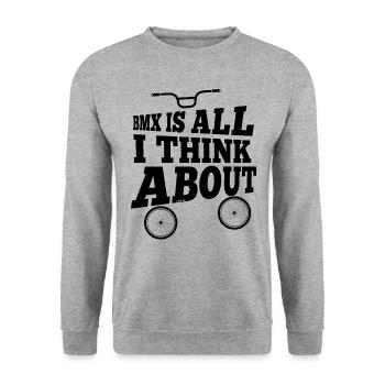 Idée cadeau pour un pilote de BMX - Sweat-shirt Unisexe - gris chiné - Devant - Alina (178cm) & Michal (187cm)