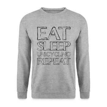 Manger Sleep Unicycle - Sweat-shirt Unisexe - gris chiné - Devant - Alina (178cm) & Michal (187cm)
