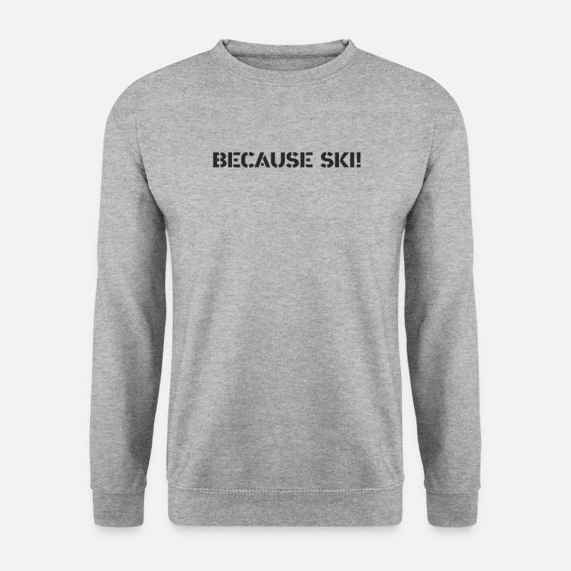 Ski - because Ski - Unisex Pullover - Weißgrau meliert