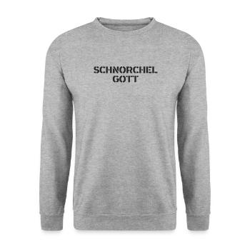 Tauchen - Schnorchel Gott - Unisex Pullover - Weißgrau meliert - Vorne - Alina (178cm) & Michal (187cm)