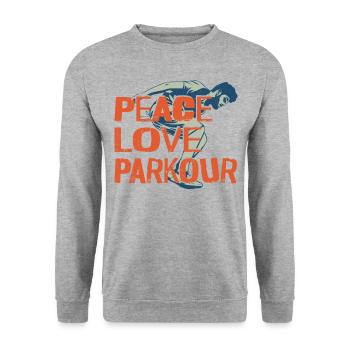 Parkour Free Running Traceur - Unisex Sweatshirt - salt & pepper - Front - Alina (178cm) & Michal (187cm)