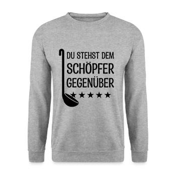 Lustiger Koch Sarkasmus Geschenk Küchenchef Chef - Unisex Pullover - Weißgrau meliert - Vorne - Alina (178cm) & Michal (187cm)