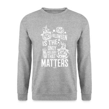 Halloween creepy horror pumpkins - Unisex Sweatshirt - salt & pepper - Front - Alina (178cm) & Michal (187cm)