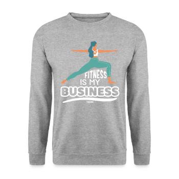 Yoga Fitness Trainer Mrs. Mother - Unisex Sweatshirt - salt & pepper - Front - Alina (178cm) & Michal (187cm)