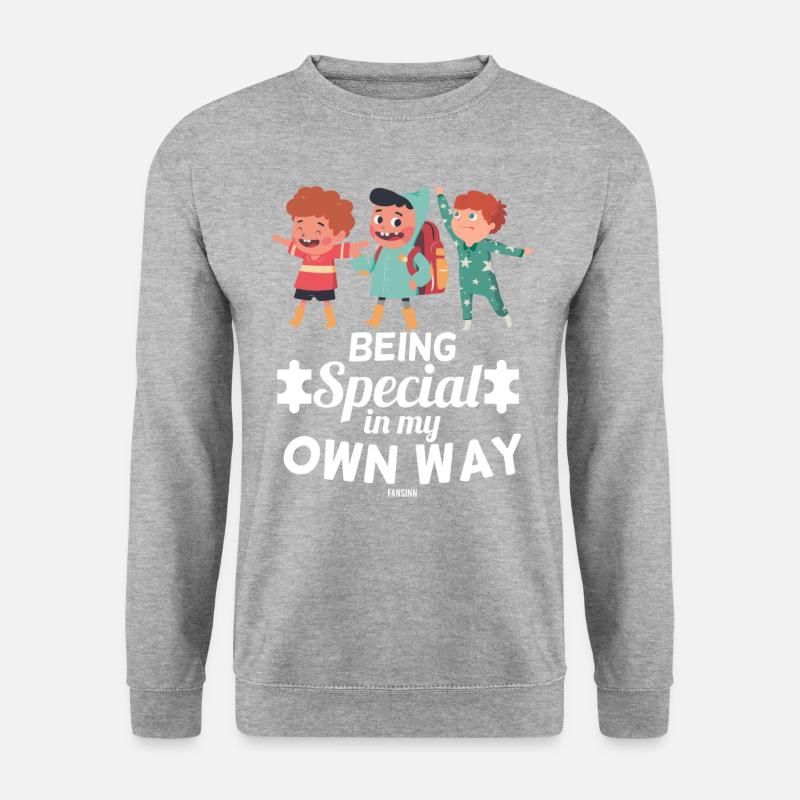 Kind Autist Freunde Autismus Awareness - Unisex Pullover - Weißgrau meliert