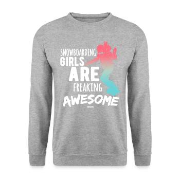 Wintersport für Frauen und Mädchen - Unisex Pullover - Weißgrau meliert - Vorne - Alina (178cm) & Michal (187cm)