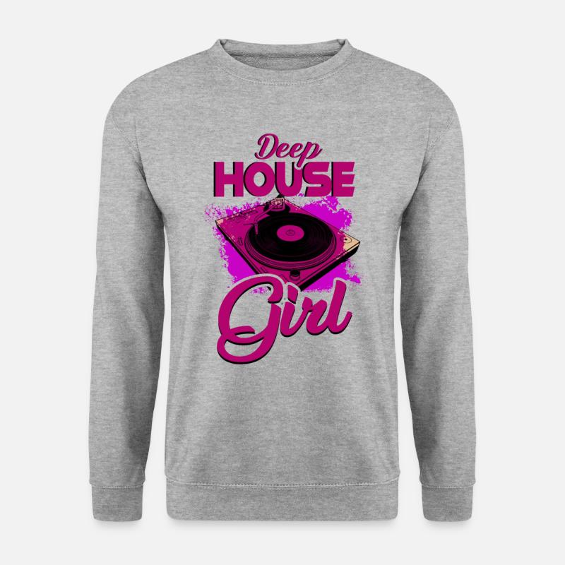 Deep House Girl - Unisex Pullover - Weißgrau meliert