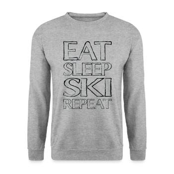 Eating Sleeping Ski - Unisex Sweatshirt - salt & pepper - Front - Alina (178cm) & Michal (187cm)