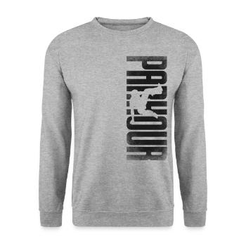 Parkour Free Running Traceur - Unisex Pullover - Weißgrau meliert - Vorne - Alina (178cm) & Michal (187cm)