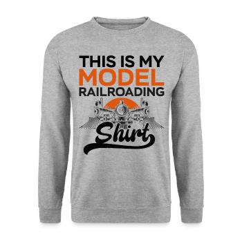 Steam Train Driver Trainspotting - Unisex Sweatshirt - salt & pepper - Front - Alina (178cm) & Michal (187cm)