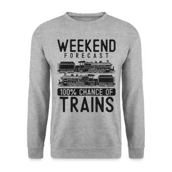 Steam Train Driver Trainspotting - Unisex Pullover - Weißgrau meliert - Vorne - Alina (178cm) & Michal (187cm)