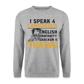 Steam Train Driver Trainspotting - Unisex Sweatshirt - salt & pepper - Front - Alina (178cm) & Michal (187cm)