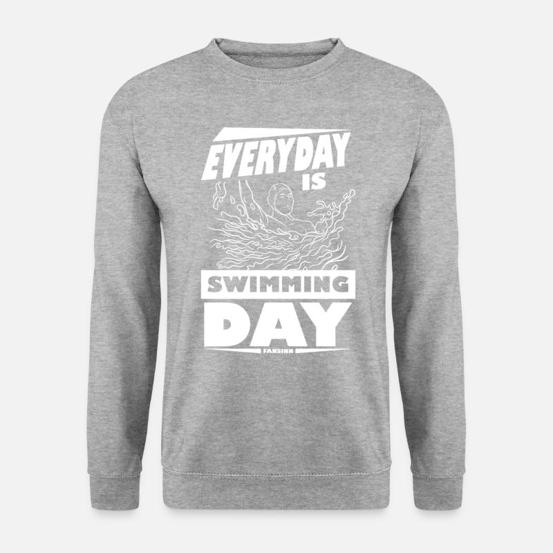 Schwimmen - Unisex Pullover - Weißgrau meliert