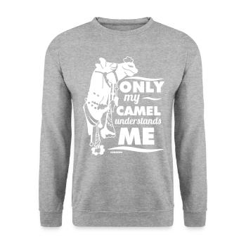 Only My Camel Understands Me - Unisex Pullover - Weißgrau meliert - Vorne - Alina (178cm) & Michal (187cm)