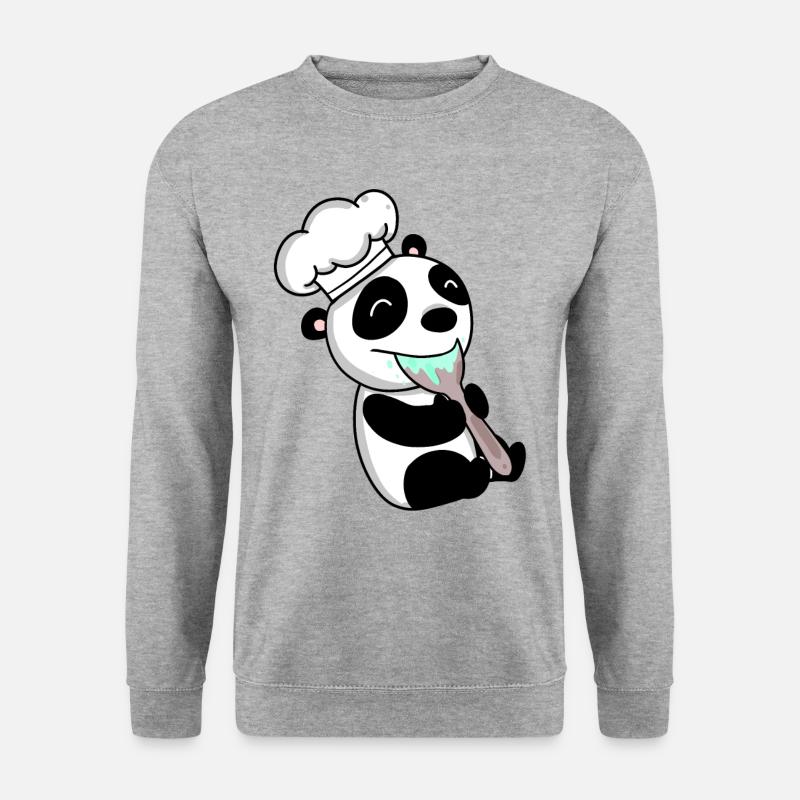 Panda Chef Mignon - Sweat-shirt Unisexe - gris chiné