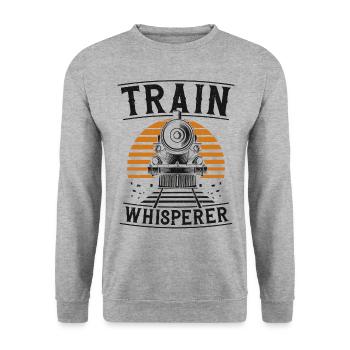 Steam Train Driver Trainspotting - Unisex Sweatshirt - salt & pepper - Front - Alina (178cm) & Michal (187cm)