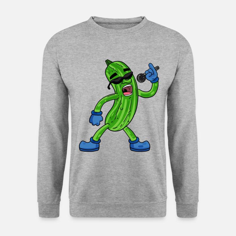 Gurke Gemüse Geschenk - Unisex Pullover - Weißgrau meliert