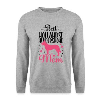 Beste Hollandse Herdershond Mama - Unisex Pullover - Weißgrau meliert - Vorne - Alina (178cm) & Michal (187cm)
