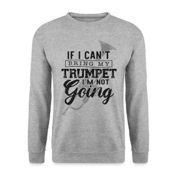 Trumpet Player Vintage If I Can't - Unisex Pullover - Weißgrau meliert - Vorne - Alina (178cm) & Michal (187cm)