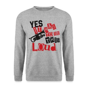 Trumpet Player Vintage Yes It Has - Unisex Pullover - Weißgrau meliert - Vorne - Alina (178cm) & Michal (187cm)