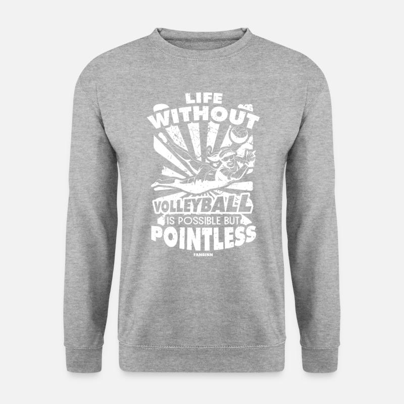 Volleyball - Unisex Pullover - Weißgrau meliert