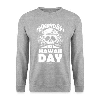 Hawaii Urlaub Aloha Sommer Hawaiian Geschenk - Unisex Pullover - Weißgrau meliert - Vorne - Alina (178cm) & Michal (187cm)