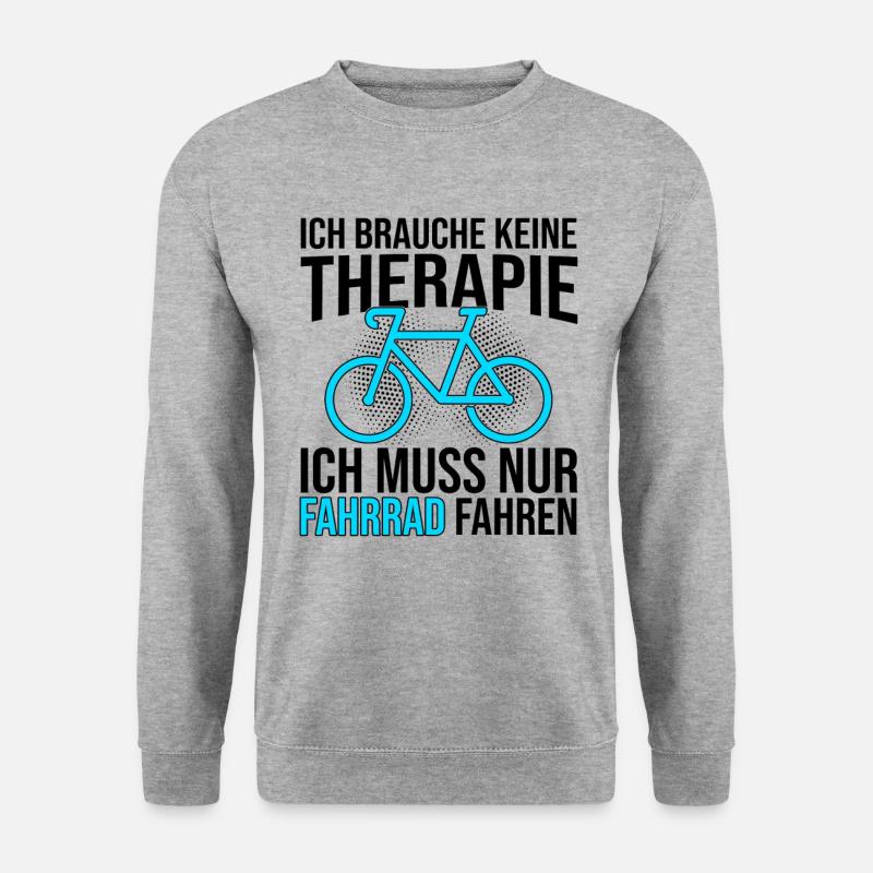 Fahrrad Therapie Spruch - Unisex Pullover - Weißgrau meliert