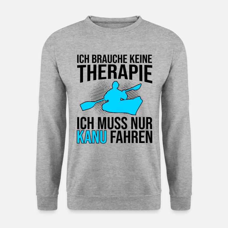 Kanu Therapie Spruch - Unisex Pullover - Weißgrau meliert