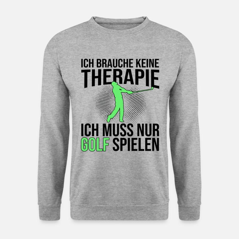 Golf Therapie Spruch - Unisex Pullover - Weißgrau meliert