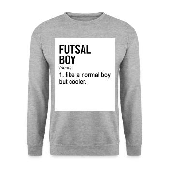 Futsal Boy Like A Normal Boy But Cooler Indoor Soc - Unisex Pullover - Weißgrau meliert - Vorne - Alina (178cm) & Michal (187cm)