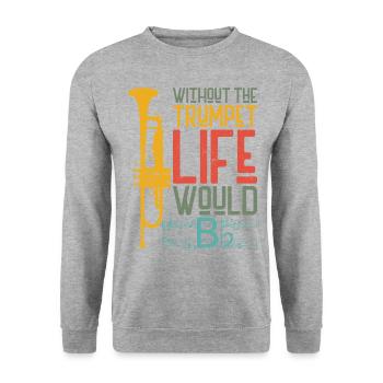 Trumpet Player B Flat Vintage - Unisex Sweatshirt - salt & pepper - Front - Alina (178cm) & Michal (187cm)